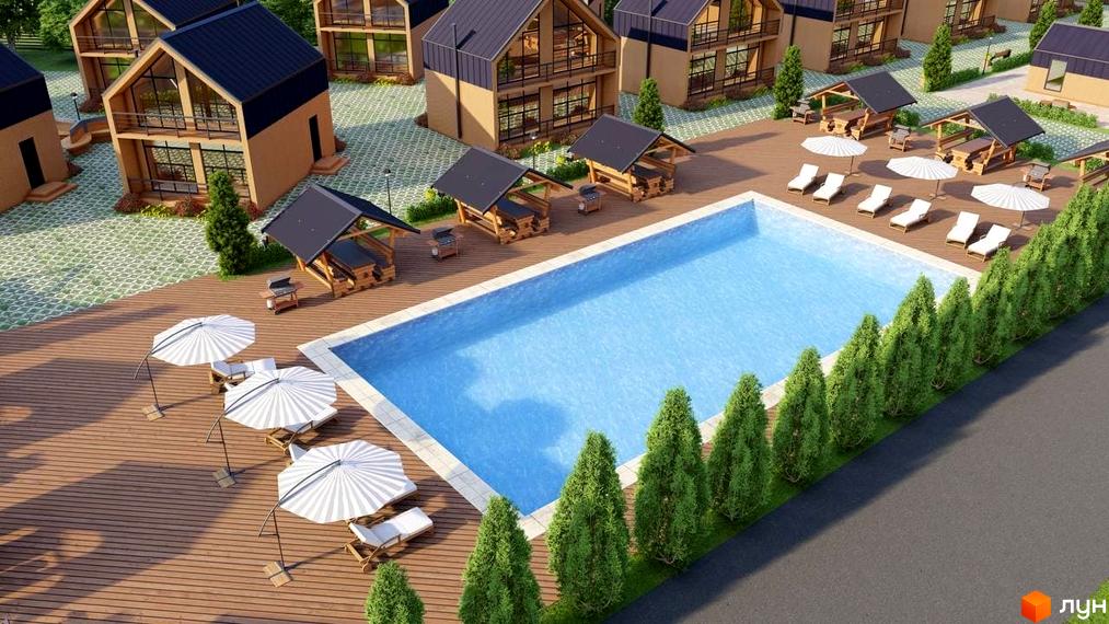 Котеджне містечко Phoenix Relax Park пропонує двоповерхові будинки з панорамними вікнами. На території є басейн, шезлонги та альтанки з мангалами.