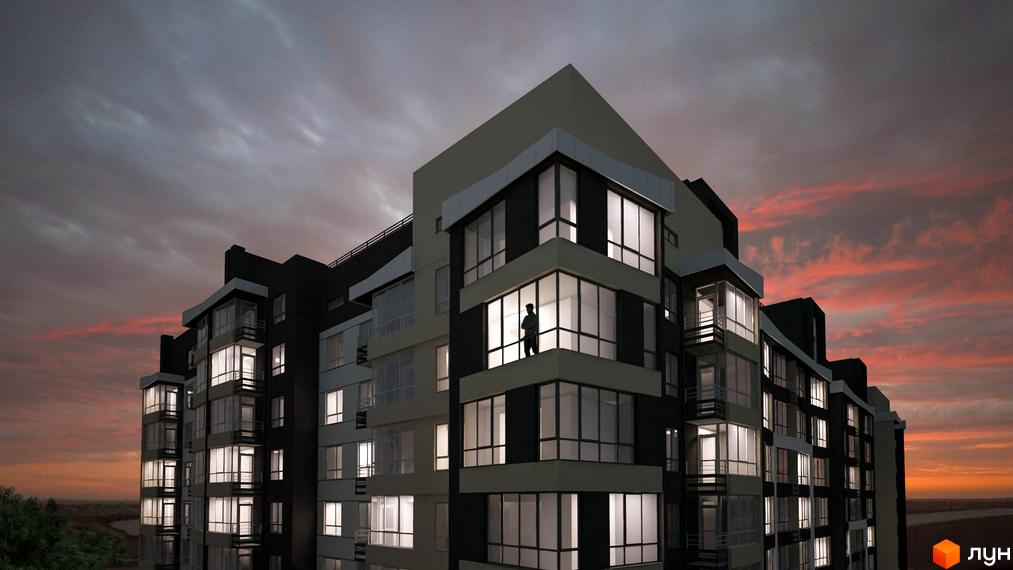 Житловий комплекс Кардамон – це сучасна новобудова з панорамними вікнами та балконами, що виходить на мальовничий краєвид.