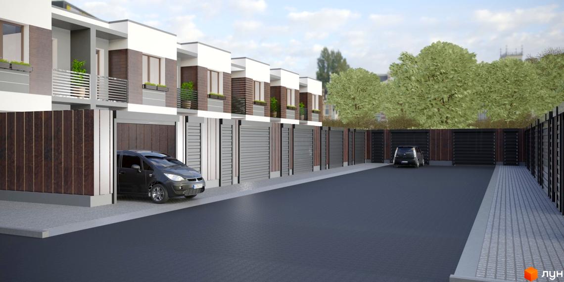 Таунхауси Гармонія-4 з гаражами та паркомісцями. На території комплексу розташовані сучасні будинки з доглянутою прибудинковою територією.