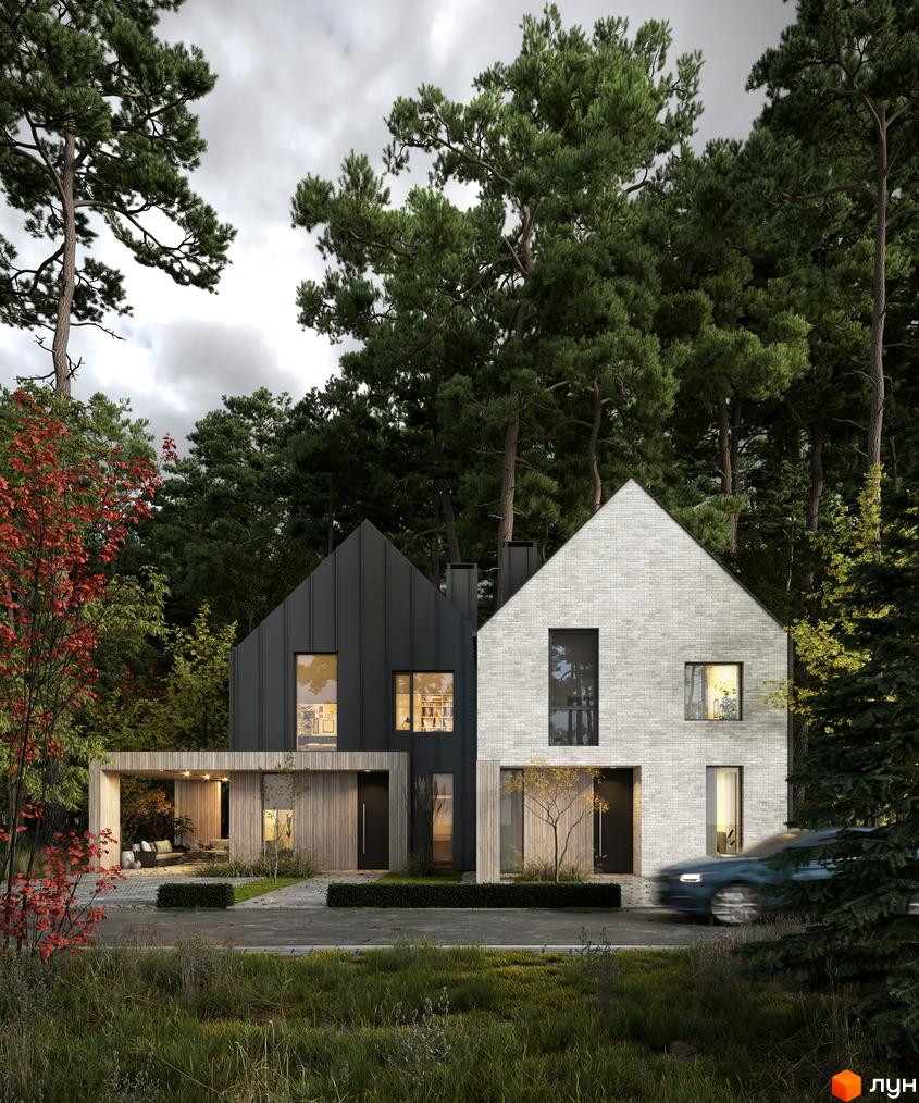 Дуплекси Toscana House - це сучасні будинки з білої цегли та металу, розташовані серед високих сосен. На території є зелені насадження та доглянута прибудинкова територія.