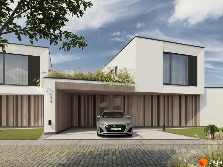 Котеджне містечко VIA 52 з сучасним дизайном фасадів та доглянутою прибудинковою територією.