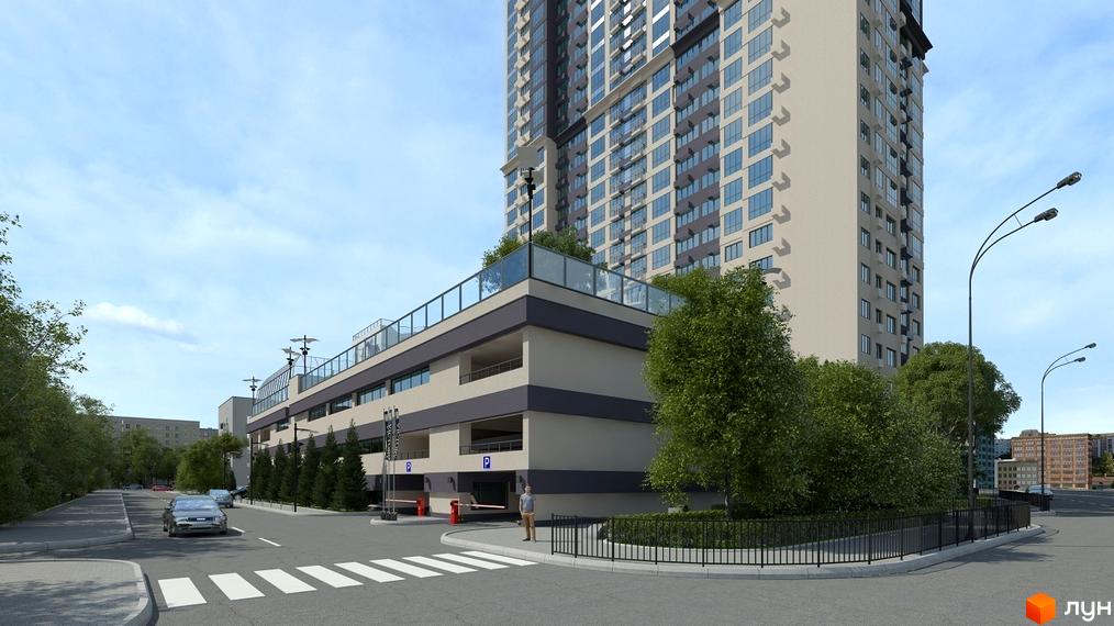 Житловий комплекс Victory V - це сучасна новобудова з багатоповерховим будинком та багаторівневим паркінгом. Територія комплексу озеленена деревами та має огороджену зону відпочинку.