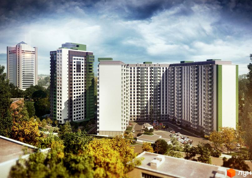 Житловий комплекс Герцен Парк - сучасний житловий комплекс з багатоповерховими будинками та упорядкованою прибудинковою територією з дитячим майданчиком та парковкою.