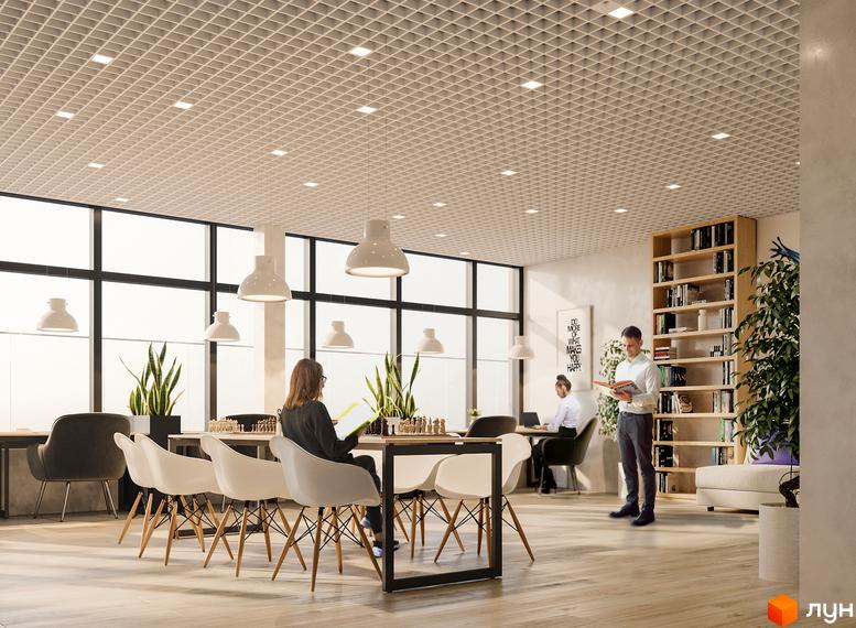 Житловий комплекс ANRIL house. Сучасний простір для роботи та відпочинку з великими вікнами та зручними меблями.