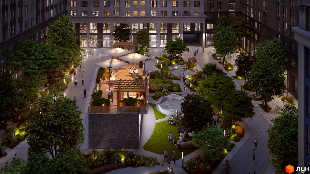 Житловий комплекс Stanford. Архітектура будинку виконана в класичному стилі, з великою кількістю вікон. На території комплексу є зелені зони для відпочинку та прогулянок.