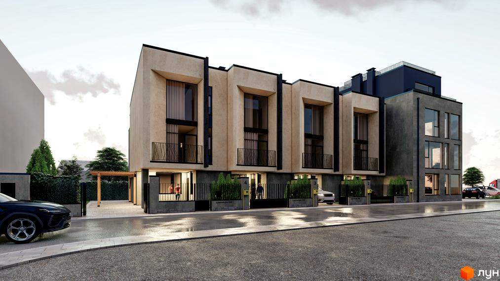 Таунхаус LYPYNSKY 34 - це сучасна новобудова з елегантним фасадом та просторою прибудинковою територією, що ідеально підходить для комфортного життя.