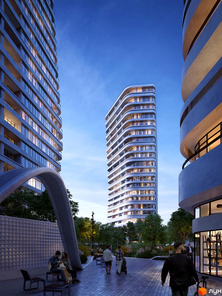 Kandinsky Odesa Residence — висотна новобудова з панорамним склінням. На території комплексу розташовані зони відпочинку та прогулянок.