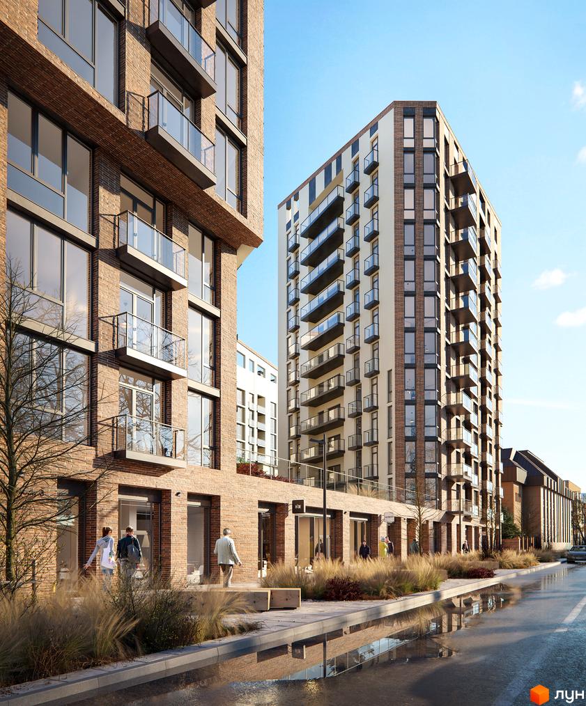 Pokrovsky Apart Complex – це сучасна новобудова з цегляним фасадом та скляними балконами. Навколо комплексу облаштована прибудинкова територія з висадкою декоративних трав.