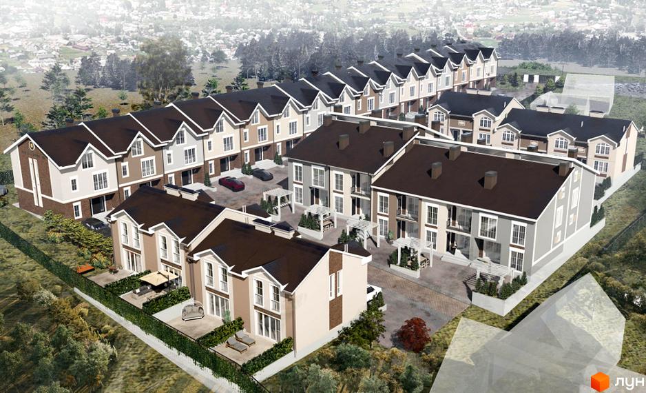 Таунхауси Hodillywood 11.0: сучасний житловий комплекс з акуратними фасадами та доглянутими прибудинковими територіями. Огляньте планування та виберіть свій ідеальний будинок.