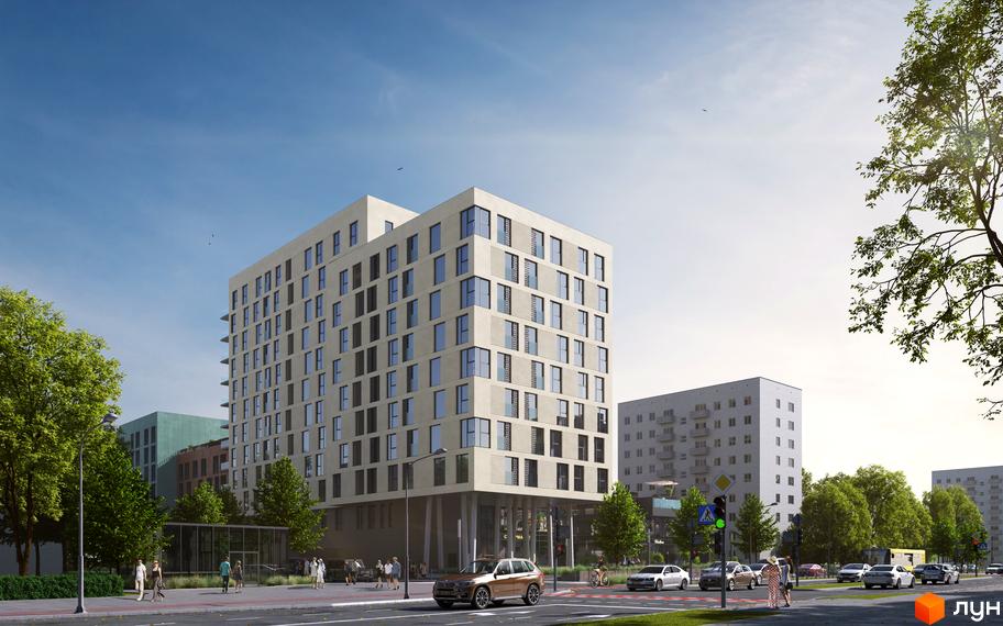 Житловий комплекс Cinematic – це сучасна новобудова з великою кількістю вікон та просторою прибудинковою територією, що створює комфортне середовище для життя.