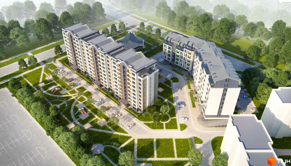 Житловий комплекс Barbara з багатоповерховими будинками та прибудинковою територією з дитячими майданчиками та зонами відпочинку.