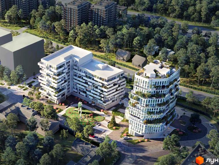 Комплекс Five Address складається з двох будинків різної форми, один з яких має вигнуті фасади з балконами, а інший – прямокутну форму з виступаючими балконами. На прибудинковій території розташований дитячий майданчик та зелені насадження.