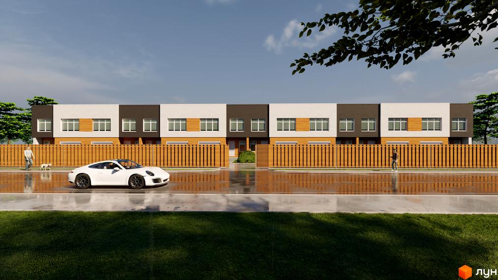 Таунхауси Forest House - це сучасні будинки з дерев'яним парканом та доглянутою прибудинковою територією, що ідеально підходять для комфортного проживання.