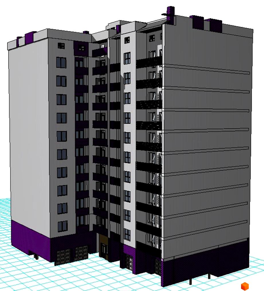 Зовнішній вигляд житлового комплексу на вул. Степана Бандери, 32/1. Багатоповерхова будівля з балконами та вікнами на сітчастому фоні.