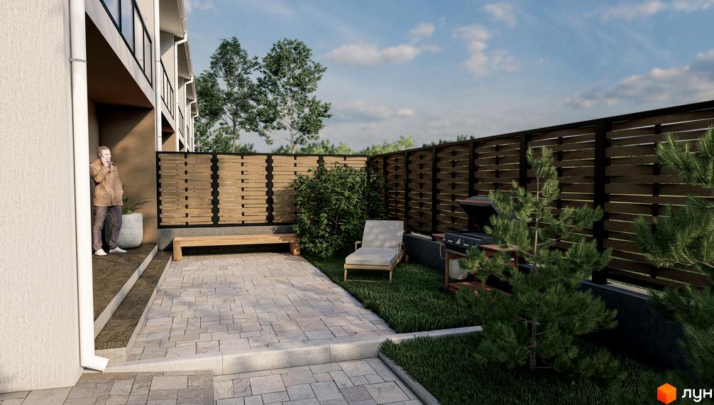 BRICKWOOD HOUSE - таунхаус з терасою, вимощеною бруківкою, та зоною відпочинку з газоном, шезлонгом та барбекю.