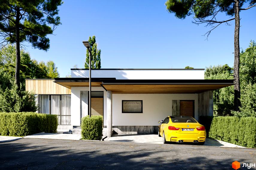 IT Village – новобудова з сучасним дизайном та доглянутою прибудинковою територією, де розташований жовтий автомобіль.