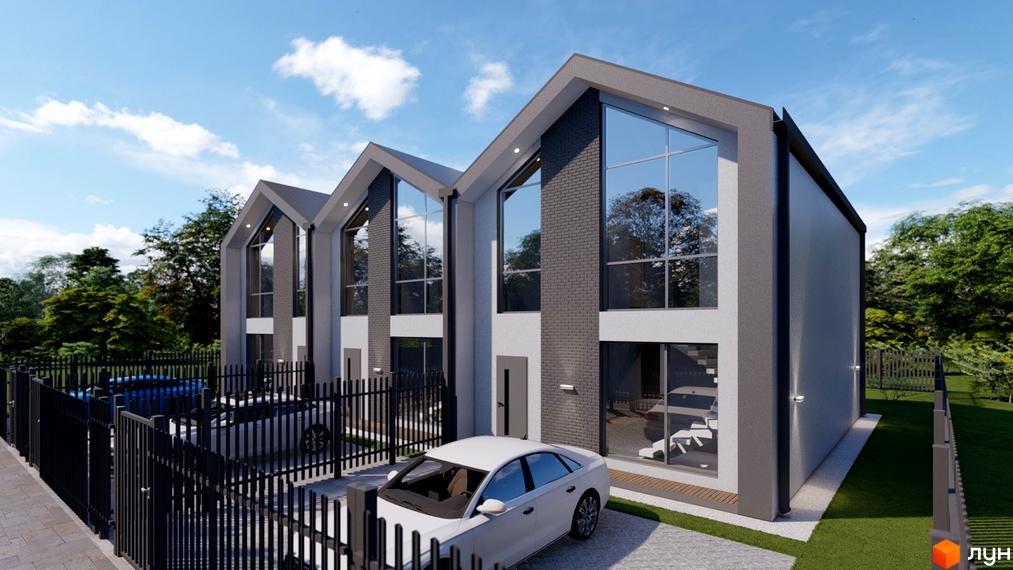 Сучасний житловий комплекс на вул. Садова, 139 із великими вікнами та парканом навколо території. На подвір'ї розташовані автомобілі.