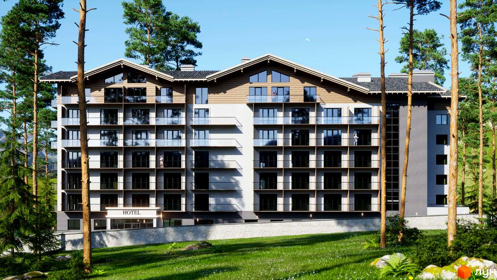 Bergahouse Apartments - це новобудова з балконами та великими вікнами, розташована серед соснового лісу. Навколо комплексу зелена галявина з камінням та травою.