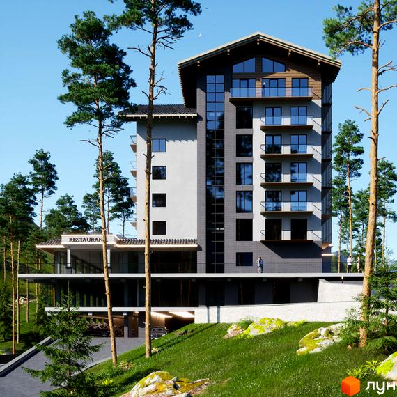Bergahouse Apartments - це новий житловий комплекс з багатою інфраструктурою, розташований серед мальовничих гірських пейзажів. Зовнішній вигляд будівлі вражає своєю сучасною архітектурою та панорамними вікнами, що відкривають чудові краєвиди.