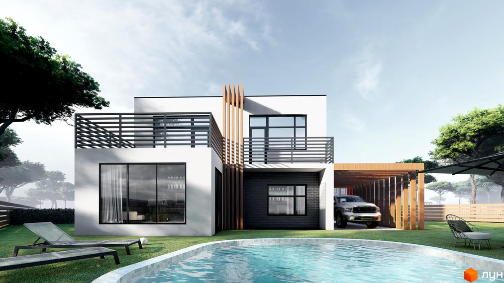 Котеджне містечко Viola Village з басейном та зоною відпочинку. Сучасний двоповерховий будинок з балконом та навісом для авто.