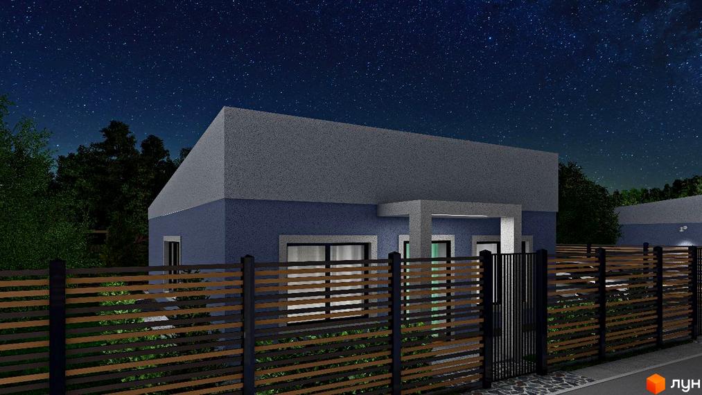 Зображення будинку в ЖК Smart Forest. На фото видно фасад будинку, паркан та прибудинкову територію.