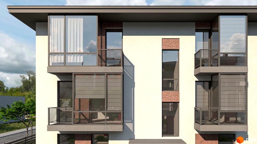 Зовнішній вигляд будинку ЖК Marseille з великими вікнами та балконами. На території видно зелені насадження та дерева.