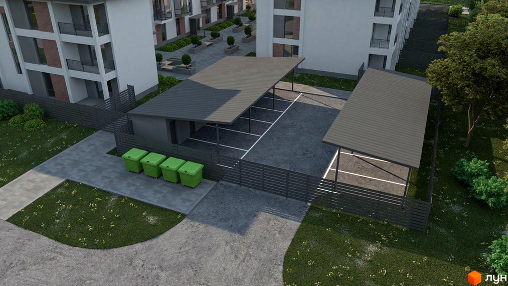 Житловий комплекс Marseille з паркінгом та доглянутою прибудинковою територією. Сучасна архітектура, зручне розташування та комфортне життя.