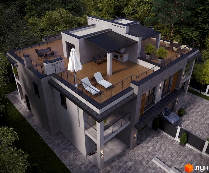 Vysoka Duplex - двоповерховий будинок з терасою та зоною відпочинку, оточений деревами. Прибудинкова територія з бруківкою та місцем для паркування автомобіля.