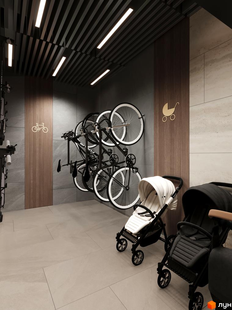 Зображення приміщення для велосипедів та дитячих візочків у Житловому районі SVOÏ CITY.