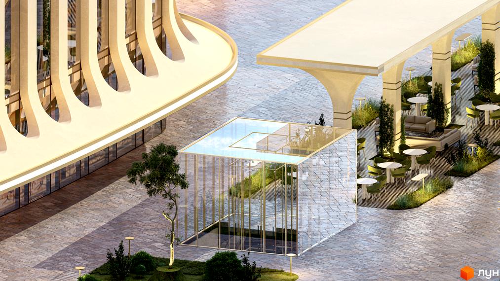 Житловий комплекс RESIDENTS AVENUE з унікальною архітектурою та просторою прибудинковою територією з зонами відпочинку.