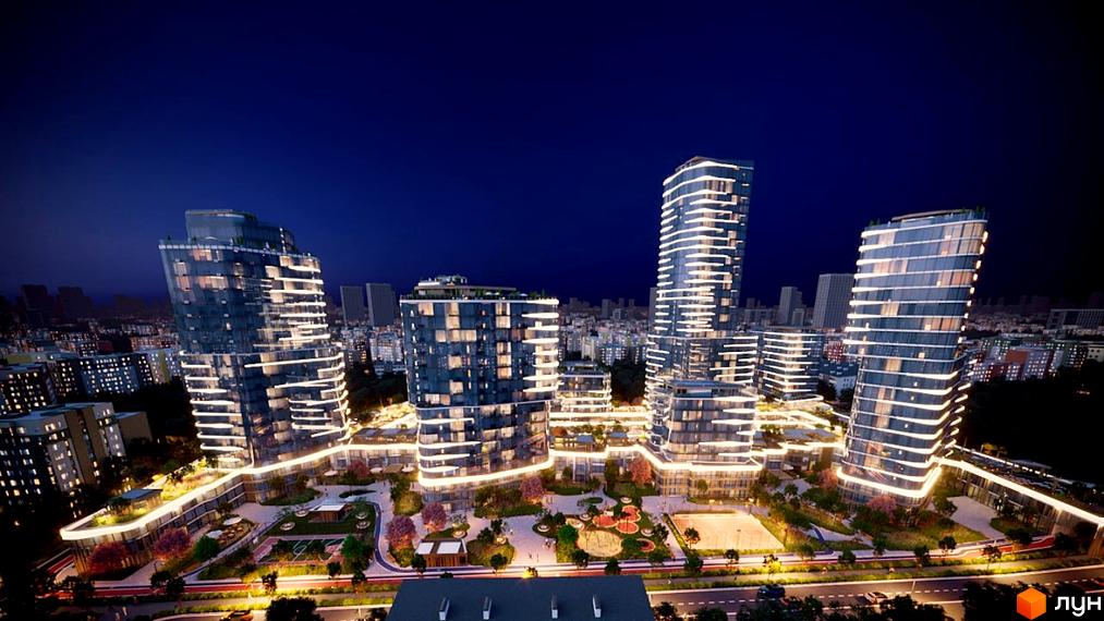 The Light – комплекс із сучасних хмарочосів із панорамним склінням та підсвіткою. Територія комплексу облаштована зонами відпочинку, дитячими майданчиками та спортивними зонами.