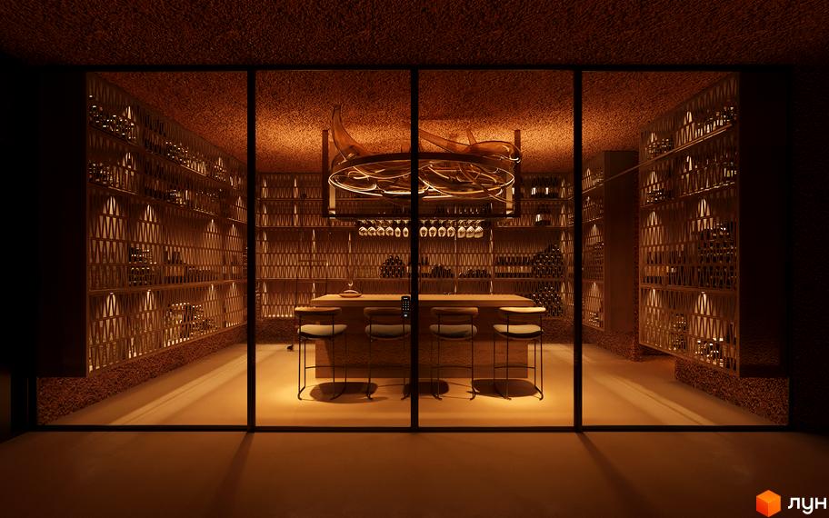 Котеджне містечко FOMICH TOWN. Ексклюзивний винний льох з баром та стільцями.