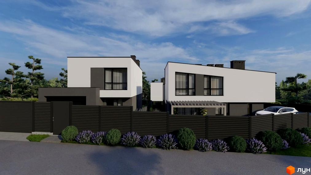 Котеджне містечко Etalon Hillside. Сучасні двоповерхові будинки з панорамними вікнами та доглянутою прибудинковою територією.