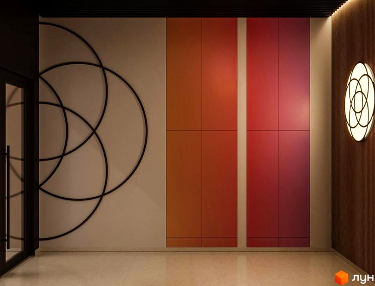 Дизайн інтер'єру ЖК ЛЮМ з арт-об'єктом на стіні та декоративним освітленням. Огляд простору новобудови.