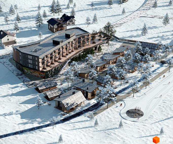 POVOLI Hotel - це комплекс новобудов з унікальною архітектурою, розташований серед засніжених дерев. На території комплексу є зручні котеджі та зона відпочинку.