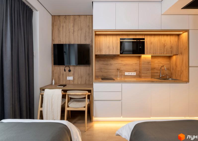 К11 - це житловий комплекс з комфортними номерами, що ідеально підходять для відпочинку та роботи. Сучасний дизайн інтер'єру створює затишну атмосферу.