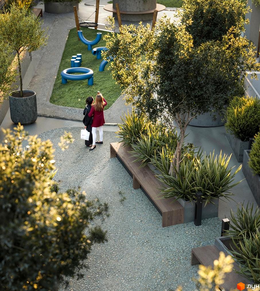 Житловий комплекс MONTREAL: сучасний простір для відпочинку з дитячим майданчиком та зонами для релаксу.