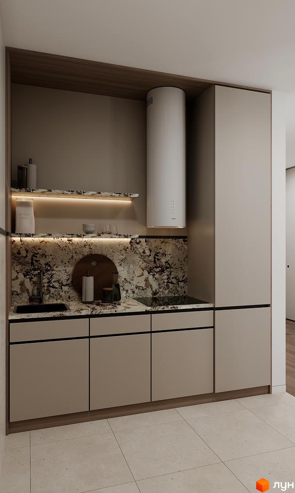 Сучасна кухня з мармуровим фартухом та вбудованою технікою. ЖК GRONO Family Residence - комфортне життя у новобудові.