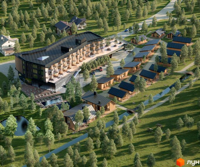 POVOLI Hotel - це комплекс з головною будівлею та окремими будиночками, розташований серед дерев. На території є басейн, водойма та доглянута зелена зона.