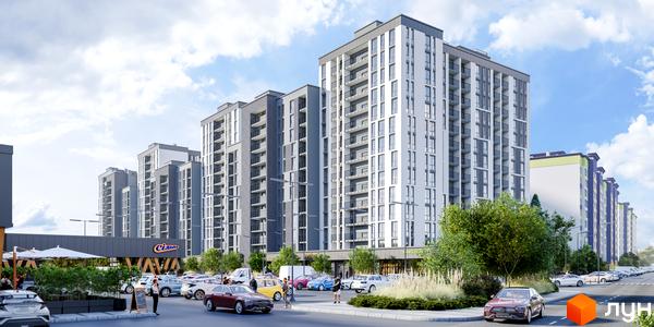 Житловий комплекс Щасливий Grand - це сучасна новобудова з багатоповерховими будинками та доглянутою прибудинковою територією з парковкою та зонами відпочинку.