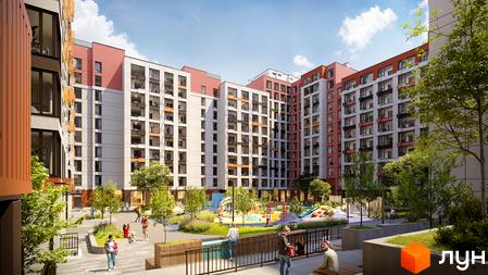 Житловий комплекс Sister – це сучасна забудова з яскравими фасадами та упорядкованим внутрішнім двором з дитячим майданчиком. На території комплексу розташовані зони для відпочинку та прогулянок.